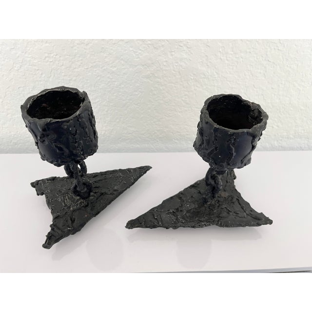 French Brutalist Candle Holder - Pair - Bicci de' Medici