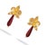 Contemporary Orchid Flame Red Agate Gold Earrings, A Pair For Sale - Image 3 of 8
