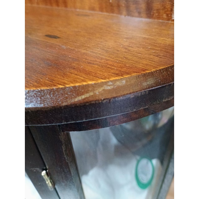 Wood Late 20th Century Tabletop/Wall Curio Cabinet With Curved Glass For Sale - Image 7 of 12