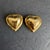 Vintage Puffy Heart Earrings Gold Tone Clip on Statement Jewelry 80s Designer For Sale - Image 6 of 10