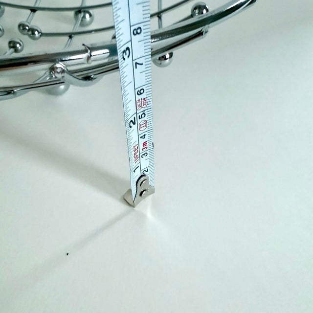 Mid Century Modern Grid Eames Dots Sputnik Retro Metal Fruit Bowl MCM Vintage For Sale In Palm Springs - Image 6 of 9