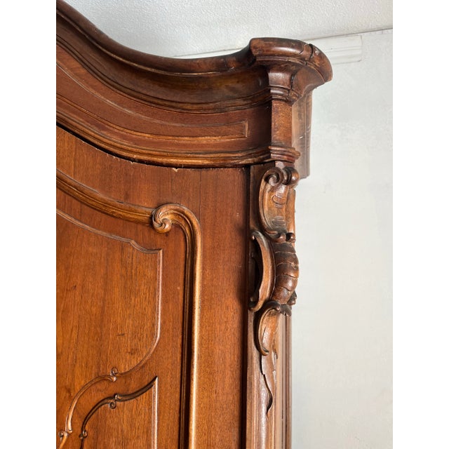 Early 19th Century Antique Armoire French Loui XV Walnut 19th Century For Sale - Image 5 of 8