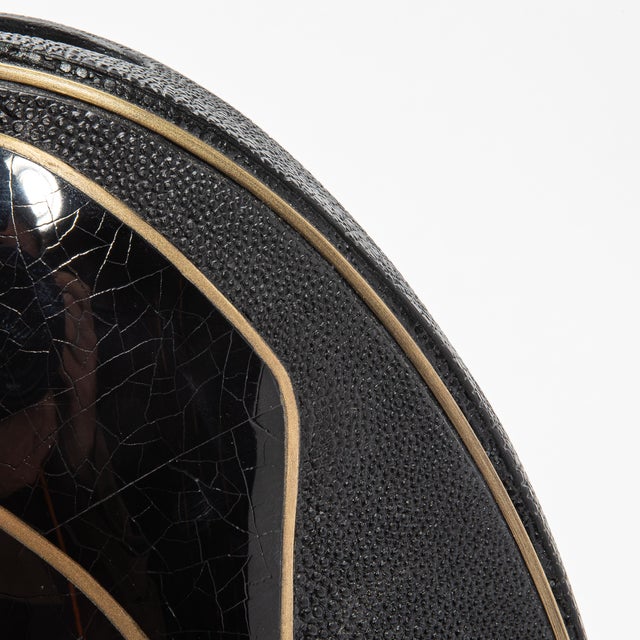 Modern Vase in Shagreen With Black Shell and Brass Details by R&y Augousti For Sale - Image 10 of 10