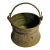 Antique Middle Eastern Copper With Tin Overlay Bucket Elaborate Etched Pattern Solid Iron Loop Handle Ending With Serpent Heads For Sale
