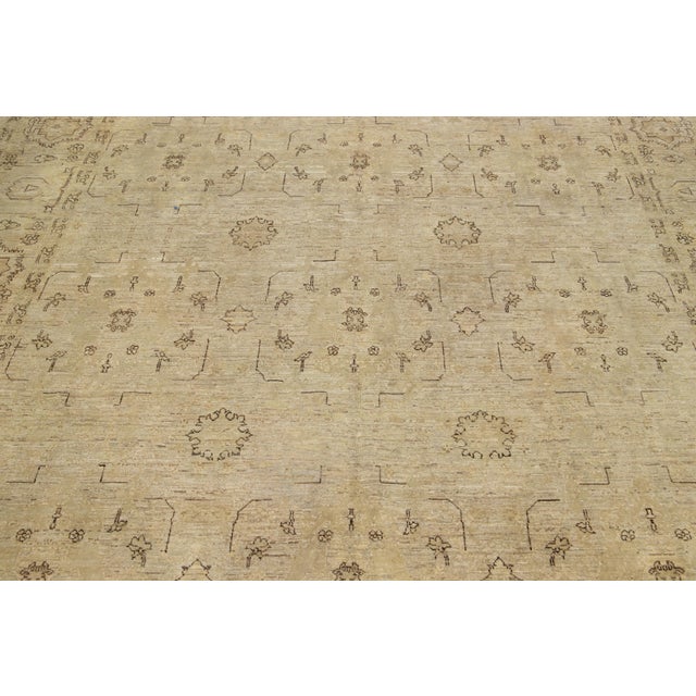 2020s Modern Indian Wool Rug Handmade in Neutral Tones With Allover Pattern For Sale - Image 5 of 9