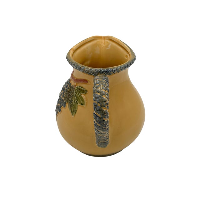 Tuscan Late 20th Century Ceramiche Virginia Tuscan Grape Relief Pitcher For Sale - Image 3 of 9