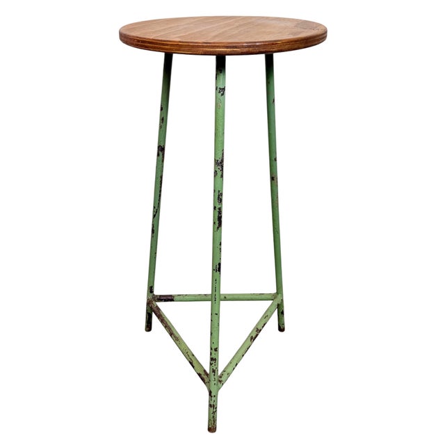 Industrial Green Workshop Stool, 1960s For Sale - Image 13 of 13