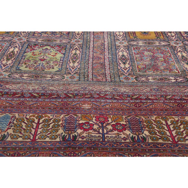 Early 20th Century Antique Persian Four Seasons Garden Kerman Rug - 11'04 X 17'05 For Sale - Image 5 of 9