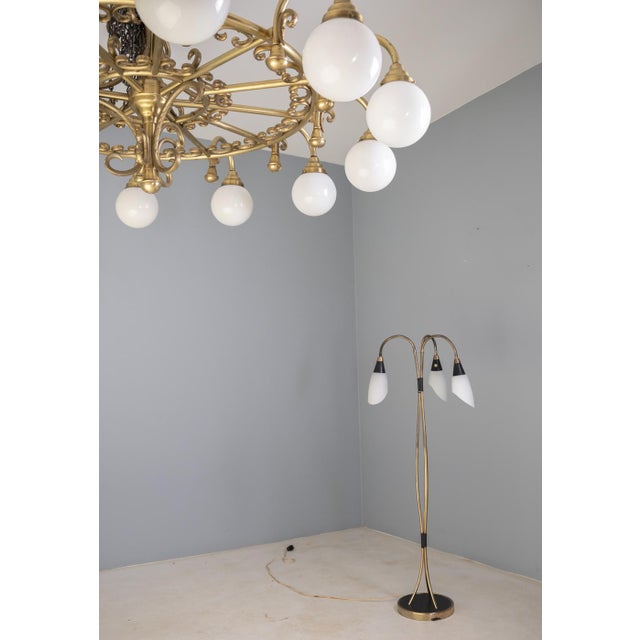 Vintage Decorative Brass Chandelier, 1980s For Sale - Image 3 of 11