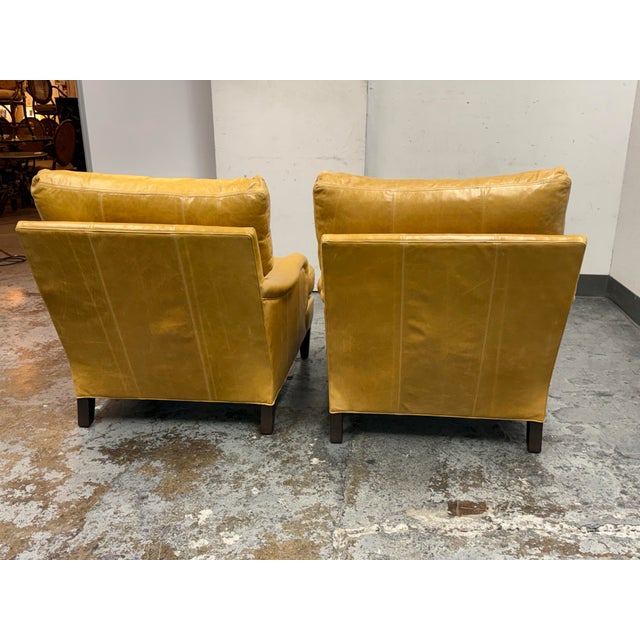 2020s Lee Industries Leather Lounge Chairs, Pair For Sale - Image 5 of 12