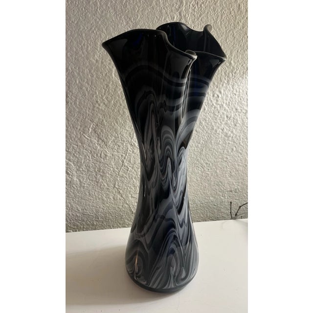 Add a sophisticated touch of Italian-inspired artistry to your décor with this **Vintage Murano Style Hand-Blown Black &...