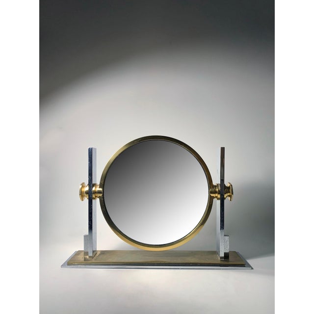 Vintage Karl Springer vanity mirror Vintage wear and patina as shown. As Found Condition.