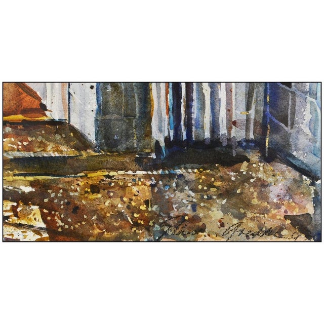 Mid 20th Century Blue Powder Room Painting, Shirl Goedike For Sale - Image 4 of 5