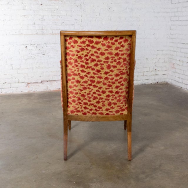 Wood Late 19th to Early 20th Century French Louis XVI Bergere Chair Directoire Style Brunschwig & Fils Fabric For Sale - Image 7 of 18