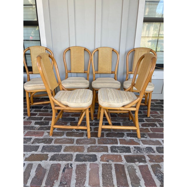Vintage Rattan Dining Chairs With bed Backing Set of 6 Chairish