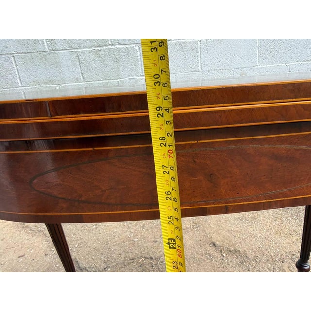 Antique Federal Style Mahogany Fold Top Console Card Table For Sale In Washington DC - Image 6 of 17