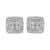 This gorgeous pair of square shaped studs are crafted in the finest .925 sterling silver. Featuring two diamonds each on...