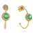 14k Gold Genuine Emerald Diamond Halo C-Hoop Wedding Earrings Gift- A Pair For Sale