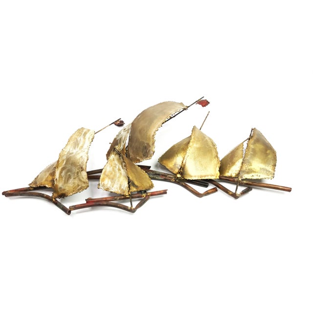 Vintage Brutalist Sailboats Abstract Wall Sculpture For Sale In Phoenix - Image 6 of 6