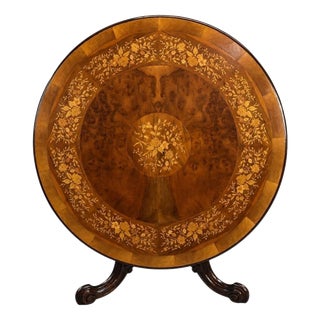 Victorian Burr Walnut Marquetry Centre Table, 1880 For Sale