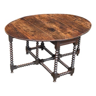 Antique Charles II Oak Gateleg Table, 1680 For Sale