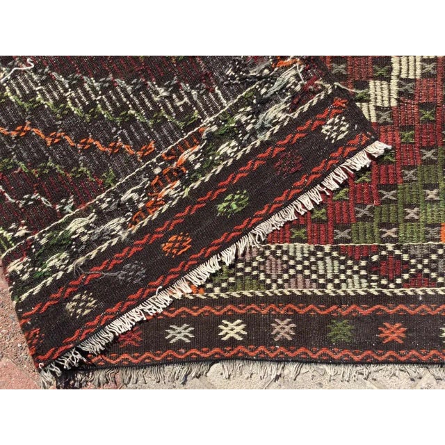 Vintage Embroidered Kilim Rug - 81" X 134" For Sale - Image 10 of 11