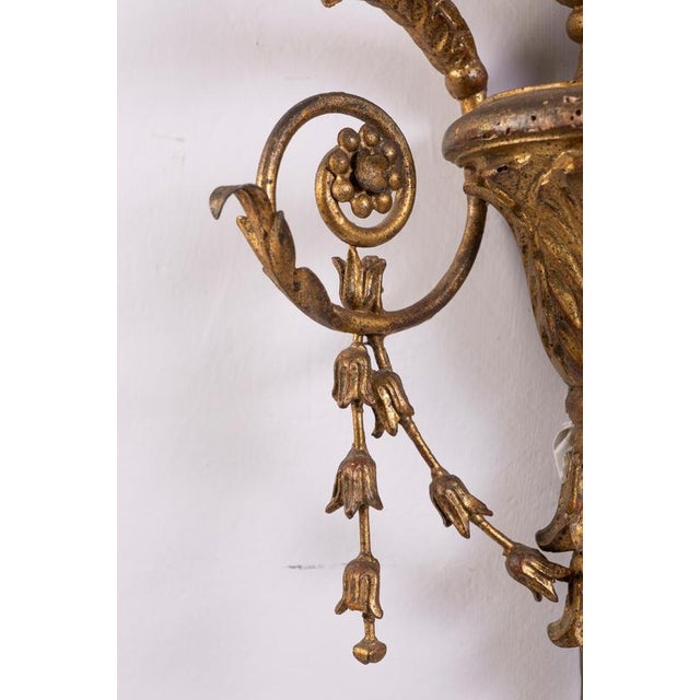 19th Century Italian Gilt-Wood Wall Lights Roma, 1840, Set of 2 For Sale - Image 9 of 14
