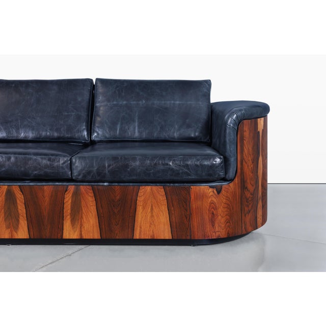Auburn Mid-Century Modern Brazilian Rosewood Sofa by Selig For Sale - Image 8 of 13