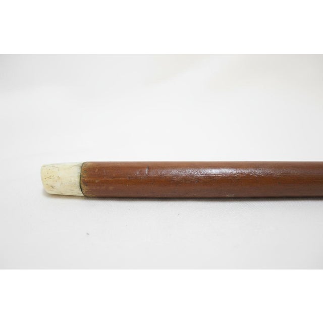 Deer Stag Head Carved Wood Handle Vintage Walking Stick Cane For Sale - Image 11 of 12