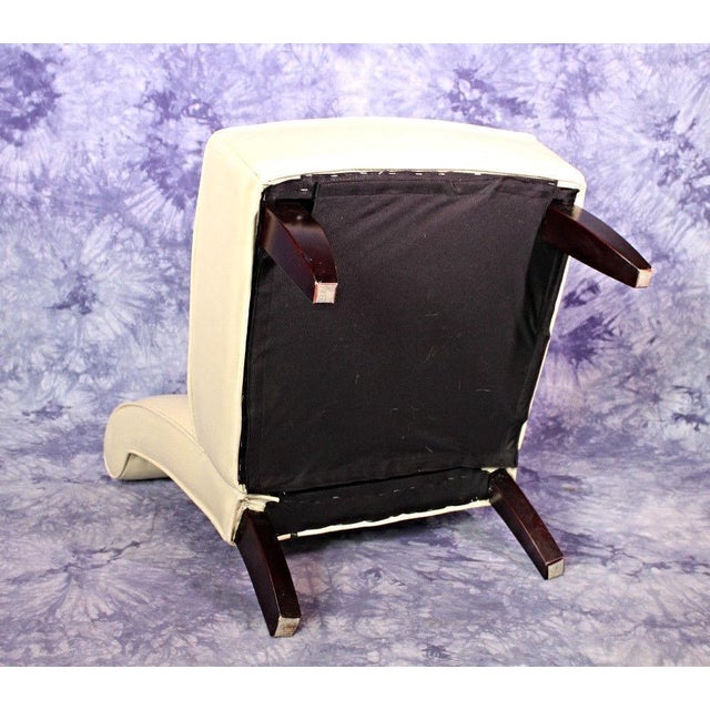 MidCentury Genuine Leather Slipper Lounge Chair Chairish