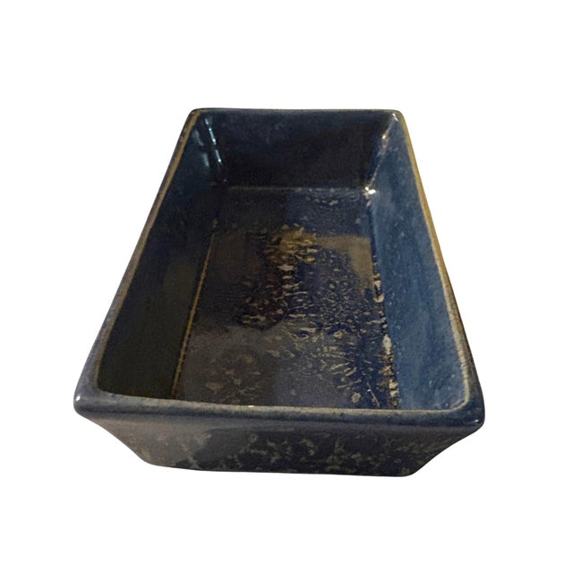 Speckled Blue Mid 20th Century Ceramic Box For Sale In Los Angeles - Image 6 of 10