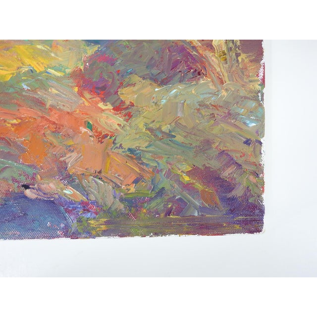 Late 20th Century Late 20th Century Plein Air Impressionist Cottage Landscape Painting For Sale - Image 5 of 8