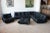 Black Black Leather Togo Living Room Set by Michel Ducaroy for Ligne Roset, Set of 5 For Sale - Image 8 of 8
