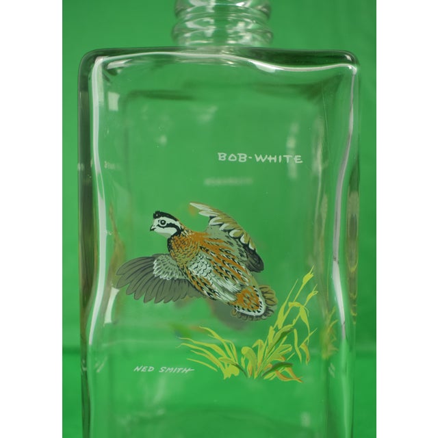 Glass Pair X c.z. Guest Estate 'Gamebird' Decanters Hand-Painted by Ned Smith For Sale - Image 7 of 11
