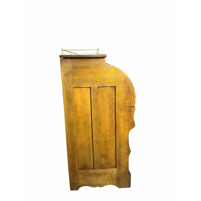 Late 19th Century Antique Barrel Cylinder Library Desk 19th Century For Sale - Image 5 of 9