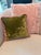 Olive Anke Drechsel Olive Green Silk Velvet Pillow With Blush Fringe Trim For Sale - Image 8 of 8