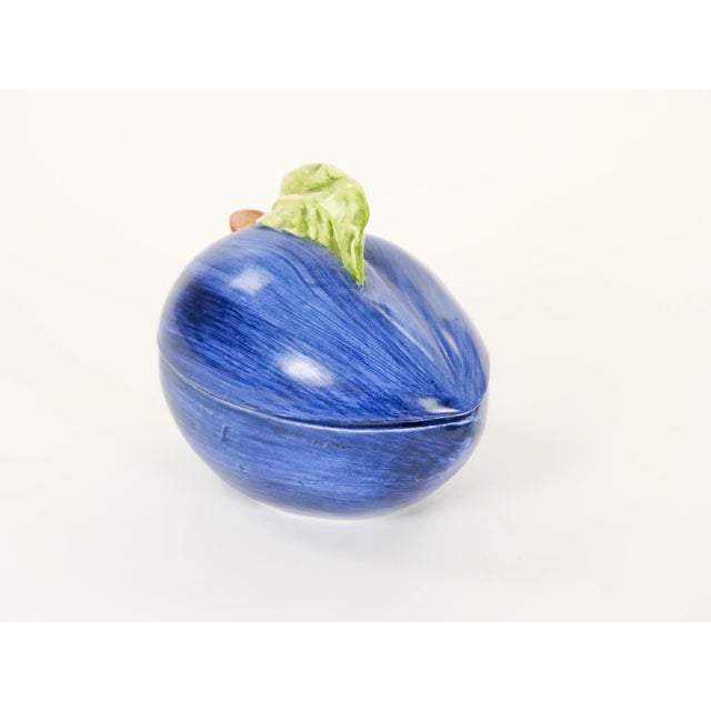 Italian Italian Majolica Plum-Form Covered Table Ornament, Late 20th Century For Sale - Image 3 of 11