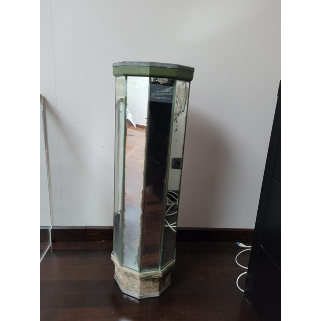 Hexagonal Mirrored Stand, 1940s For Sale - Image 5 of 7