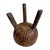 Vintage Wood Carved Rustic Tribal Bowl on Legs For Sale - Image 4 of 7