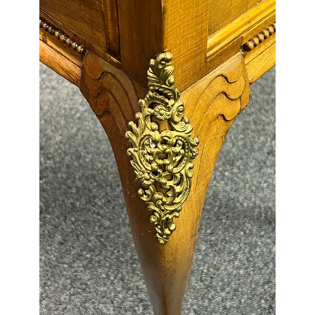 Brown Antique Inlaid French Ladies Writing Desk For Sale - Image 8 of 12