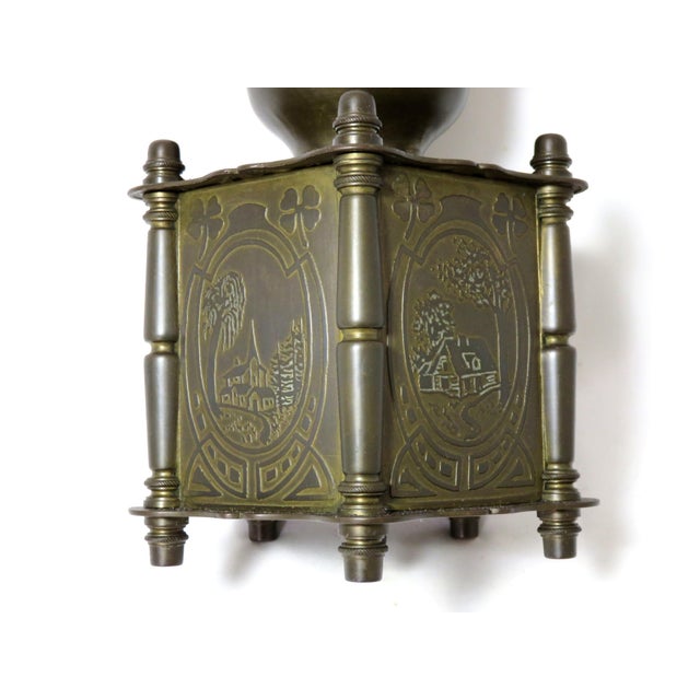 Fancy Antique Scenic Embossed Brass & Jeweled Coffee Grinder Chairish