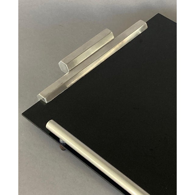 1930s American Plexiglass (Or Lucite) and Aluminum Bar Tray For Sale - Image 4 of 5