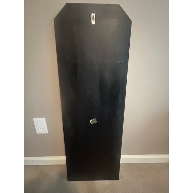 Mid-20th Century Chinoiserie Black Lacquer Hand-Painted Wall Mirror For Sale In New York - Image 6 of 8