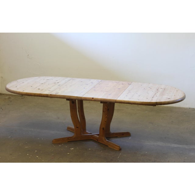 Dyrlund Vintage Round Extendable Pinewood Dinning Table from Dyrlund, 1980s For Sale - Image 4 of 18
