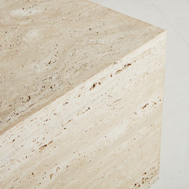 Large Travertine Cube Coffee Table, 1970s Chairish