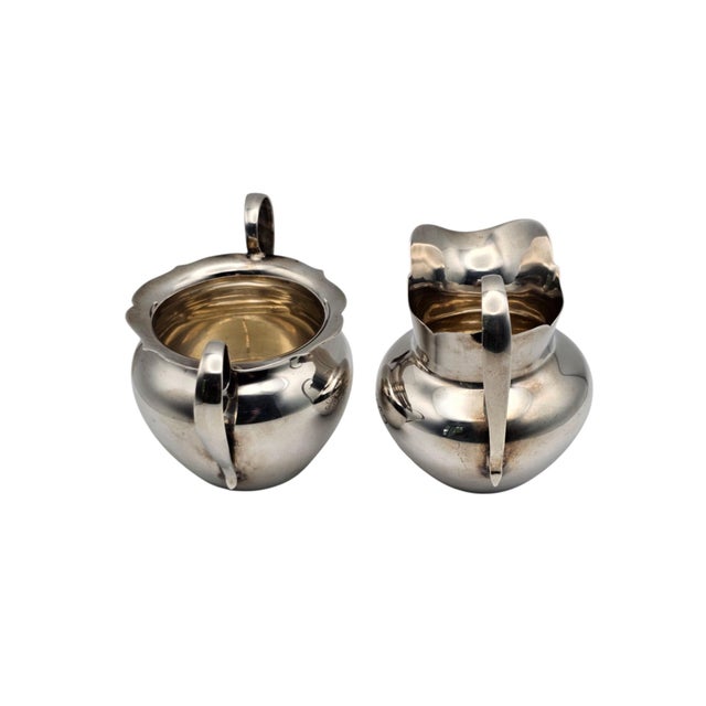 American Early 20th Century Bailey Banks & Biddle Sterling Silver Creamer & Sugar Set For Sale - Image 3 of 10