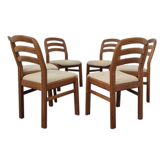 Danish Dining Chairs in Teak and Wool from Dyrlund, 1970s, Set of 6 For Sale