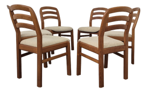 Danish Dining Chairs in Teak and Wool from Dyrlund, 1970s, Set of 6