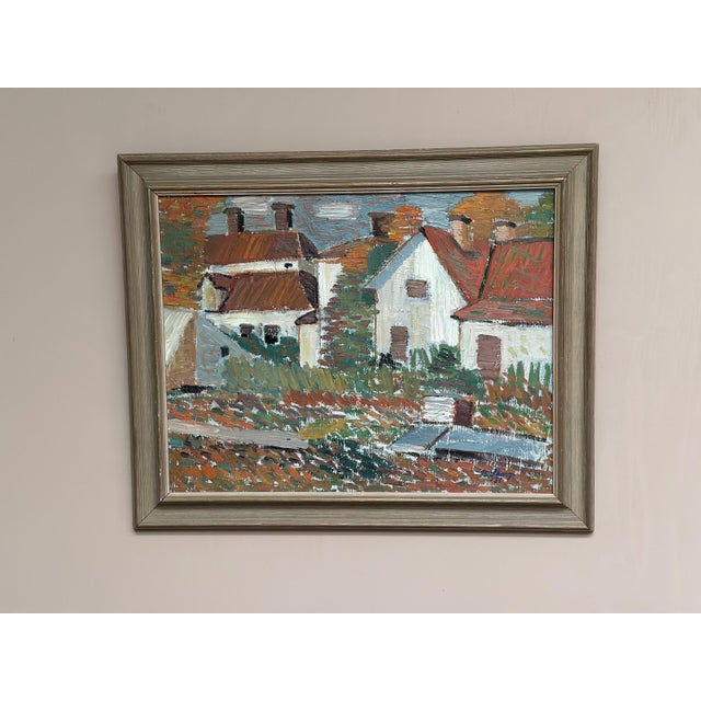 Birger Skarp, Houses, 1950s, Oil Painting on Canvas, Framed For Sale - Image 17 of 17