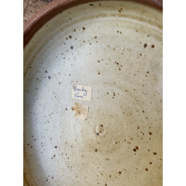 Cream Vintage Original Monumental Studio Pottery Lidded Moonchild Vase For Sale - Image 8 of 11